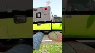 Garbage Truck Tow Van vs Speedbumps 