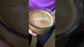 Day 3/7 of latte art: I managed a squiggly line with this gingerbread oatmilk latte