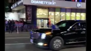 Trump *EPIC* motorcade leaving MSG after MMA event