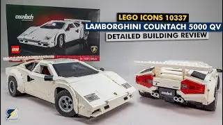 LEGO Icons 10337 Lamborghini Countach 5000 QV detailed building review - part 1