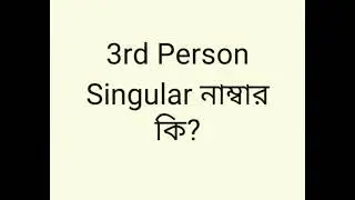 3rd Person Singular Number
