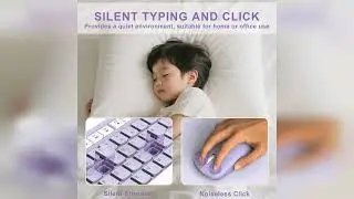 Overview: Wireless Keyboard and Mouse Combo, Full-Sized Wireless Keyboard and Adjustable DPI Mou...