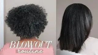 Natural Hair Blowout +  Flatiron (3c curls)
