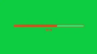 1-Minute Orange Round Progress Bar Countdown Green Screen