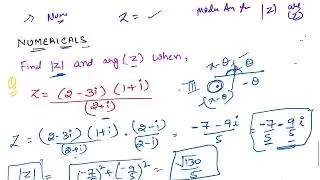 Polar Form of Complex Number [Numericals Part 1] ll Argument and Modulus