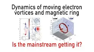 Dynamics of moving electron vortices and magnetic ring