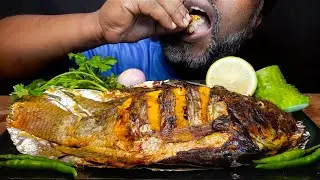 ASMR BBQ Big Telapia Fish Eating Challenge ।। Eating Show ।। Wazi Eating ASMR ।। ASMR Mukbang Eating