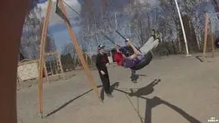 Un backflip loupé depuis une balançoire