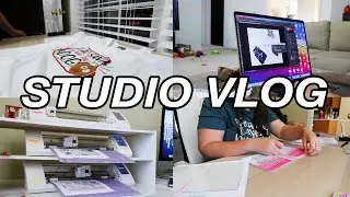 STUDIO VLOG | DAY IN THE LIFE OF A SMALL BUSINESS OWNER | ORDERS, MAKING SHIRTS, AND SALE PREP