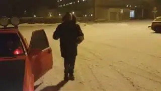 Vinter sladd | Krockar med snöhög