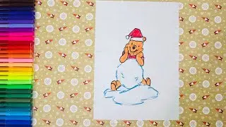 Новогодний Винни Пух / Рисуем легко