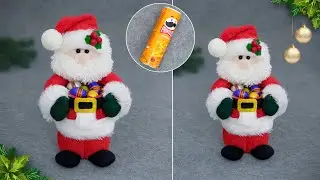 I'm delighted with him🎅🏻Have time to make a wonderful Santa with goodies🍬Christmas ideas from socks🧦