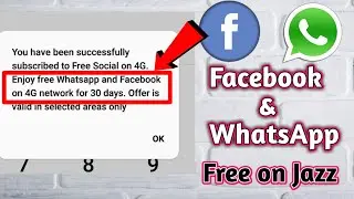 Jazz Free Internet Code Use Free WhatsApp And Facebook For 30 Days with Rs.00