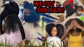 First Natural Hair Salon Visit | + Cut and Shaped Our Natural Hair in Layers! |AtkinsTwins