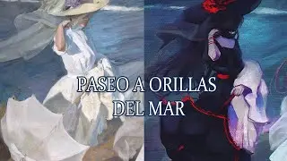 Cuadro antiguo a mi estilo | Paseo a orillas del mar
