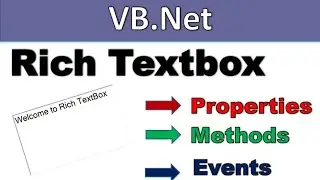 VB.Net Rich Textbox control | properties, Methods and events| vb.net windows programming