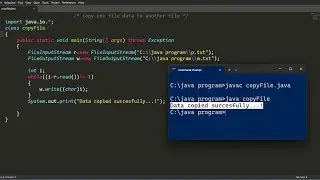 program to copy data one file to another file | java program