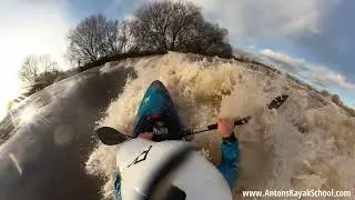 River Trent in Flood - Surfing Sawley Sawley Weir 4.8m