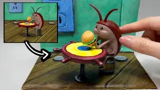 I made a SpongeBob Cockroach Eating Krabby Patty!