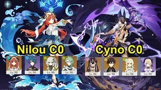Nilou C0 Bloom & Cyno C0 Aggravate Spiral abyss floor 12 genshin impact