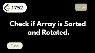 Leetcode - 1752 Check If Array Is Sorted And Rotated Solution. In JAVA. In Telugu.