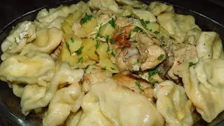Казахстанский ОБЕД!!! Курица с Варениками в СКОВОРОДКЕ!
