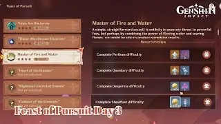 Master of Fire and Water - Steadfast 02:29 - Feast of Pursuit Day 3  | Genshin Impact