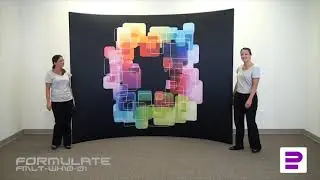 Purple Formulate Master Tension Fabric Backwall Set Up
