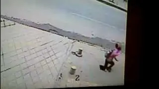 Girl falls through pavement in freak accident WTF ???
