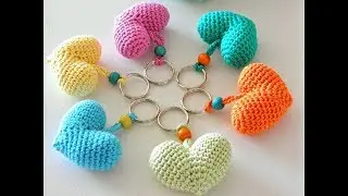 Сердечко крючком-описание.Объёмное сердце амигуруми ❤Вязание крючком сердечко
