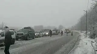 Верхний Ларс 23.12.2023, Военно-Грузинская дорога, проезд закрыт