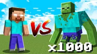 HEROBRINE vs 1000 MUTANT ZOMBIES