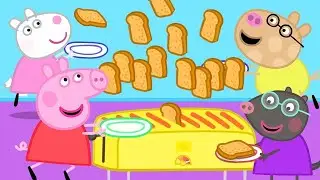Giant Toaster at the Breakfast Club Peppa Pig Official | Peppa Pig Official | Family Kids Cartoon