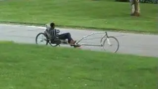 my 3rd contraption..motorized chariot -wheelchair, trike!