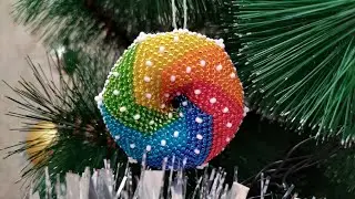 МК Радужный бублик.Мозаичное плетение.Часть 2/3.
