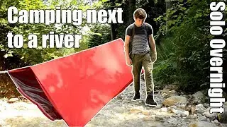 CAMPING NEXT TO A RIVER! | Bushcraft Overnight - minimal Gear