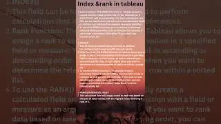 index and rank function in tableau