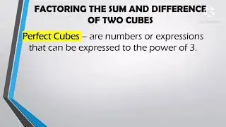 FACTORING SUM AND DIFFERENCE OF TWO CUBES | Tagalog Explanation  #Grade8 #Quarter1