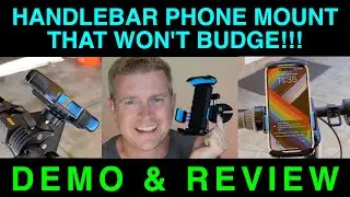 Handlebar Phone Mount that won't budge! Use your phone on bike scooter & more! Andobil Demo Review