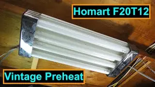 Homart 4 Lamp F20T12 Preheat Fluorescent Light Fixture