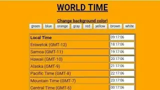 Simple World Time Clock in HTML using Free JavaScript Editor