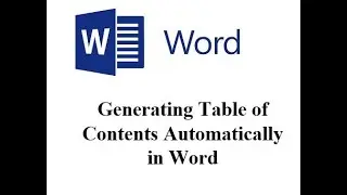 Project Work Formatting: Generating Table of Contents