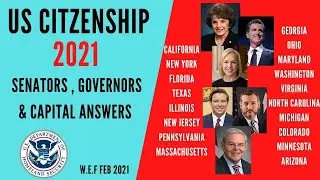 List of Senators, Governor and state capital for US citizenship test in 2021