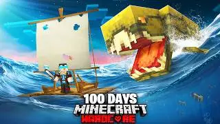 I Survived 100 Days ON A RAFT in Minecraft Hardcore... Here's What Happened