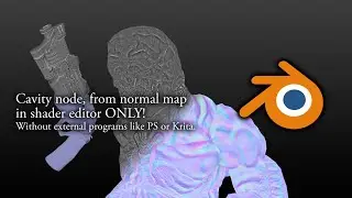 Cavity node from Normal Map in Blender ONLY! Blender tutorial.