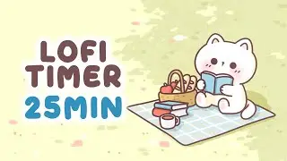 25 minute lofi Timer 🌿 Study With Me Pomodoro 25 min 🎵 Focus Music