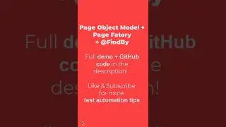 Page Object Model + Page Factory + @FindBy 