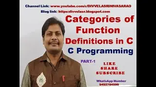 Categories of Function Definitions - C programming || Types of Functions in C || C programming