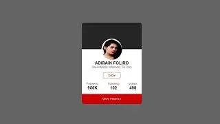 Animated Profile Card UI css/awesome animated Profile Card UI css