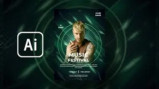 Modern Design Music Festival Poster | Adobe Illustrator Tutorial | 1
